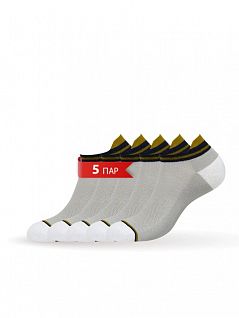 Спортивные носки с разноцветным принтом из хлопка и удобной резинкой OMSA JSACTIVE JSACTIVE 114 (5 пар) grigio chiaro oms